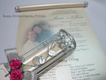 Double page scroll invite with Metal Scroll Holder