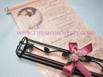 Sinamay Tube Holder w/ scroll invite ( Photo on it )